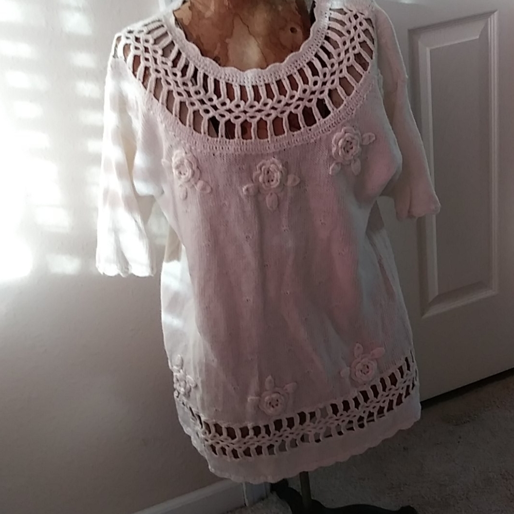 Shenanigans White Knit Sweater size medium